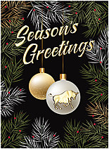 Bull Ornament Holiday Card H9189U-AA